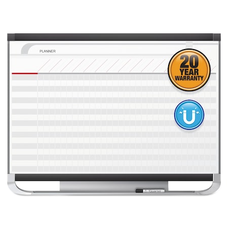 Quartet EraseProject PlanBoard, 36"x24", Graphite, Magnetic Dry Erase Calendar, Fiberboard; Plastic Frame PP32P2